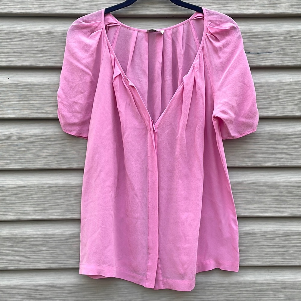 Joie Terabithia Tulip Pink Silk Blouse